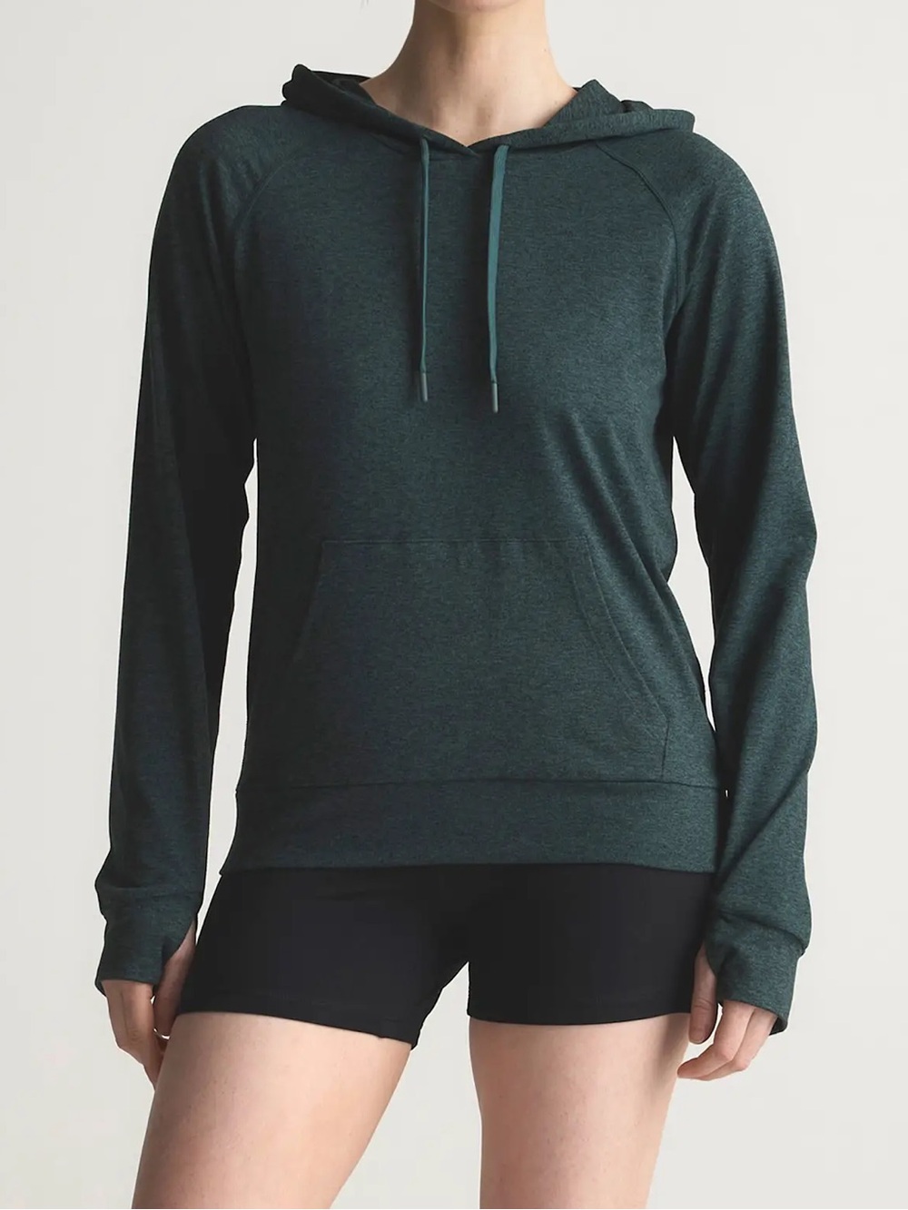 Quince Flowknit Pullover Hoodie Medium Heather Green Gorpcore Activewear